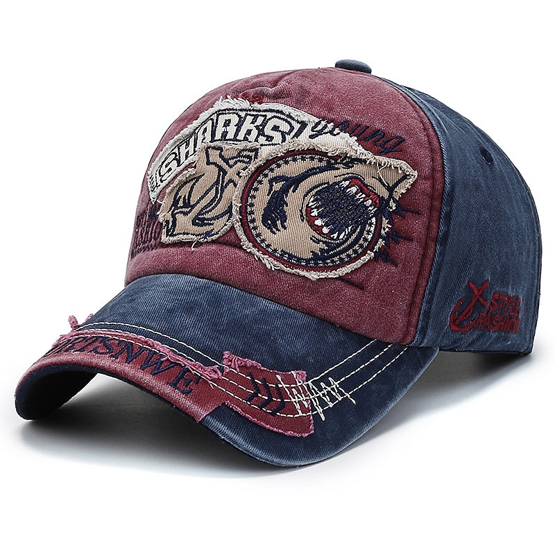 Unisex Șapcă de baseball Negru Roșu-aprins 100% bumbac Spălat Călătorie Stiluri de Plajă În aer liber Vacanță Bloc Culoare Ajustabile Modă Protecție Ochi 2025 - $12.49 –P6