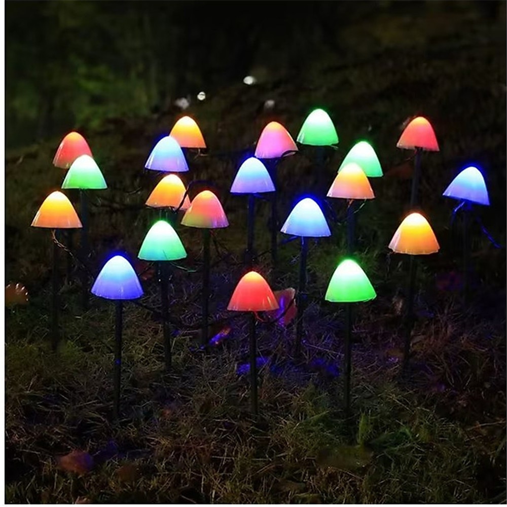 Led napelemes lámpafüzér, tündérösvény gyep táj gombalámpa kültéri karácsonyi kertbe, teraszra és utcai dekorációra 2025 - $17.99 –P5