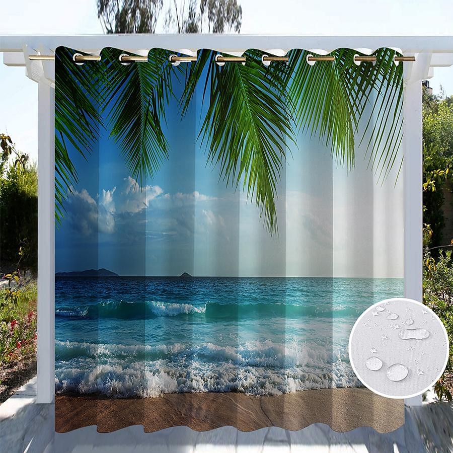vanntette innendørs utendørs gardiner solsikker for bryllup uteplass tykke privatliv grommet gardiner for bryllup soverom, stue, veranda, pergola, cabana 2025 - $34.99 –P3