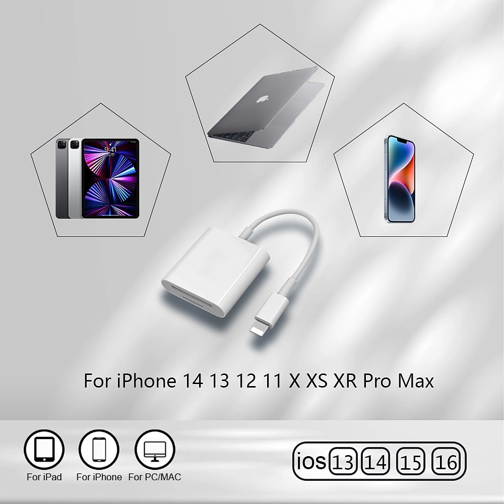 Dual Sd Card Reader Supports SD and TF Card Trail Portable Micro Sd Card Reader No Application Required for Camera iPhone iPad 2025 - $11.99 –P5