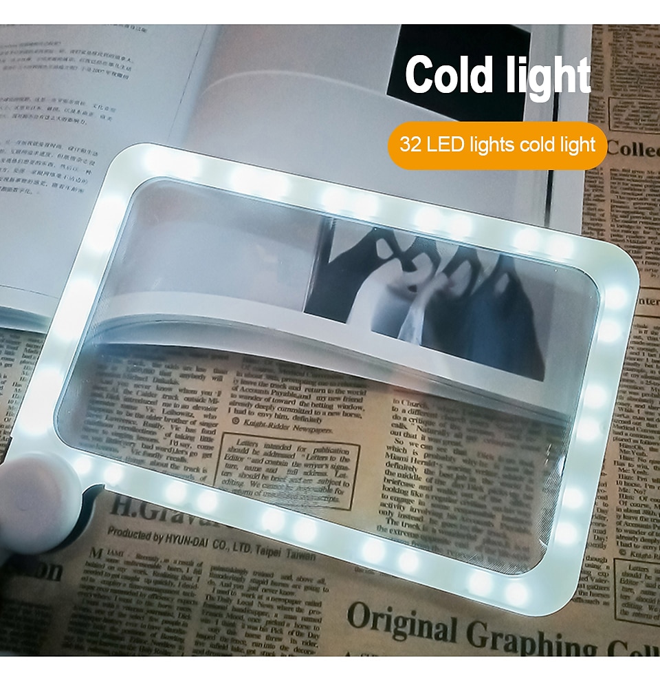 Full-Page 5X Magnifying Glass for Reading, Folding Lighted Magnifier with 48 LED Lights, Handheld Rectangular Lens for Seniors 2025 - $23.99 –P15