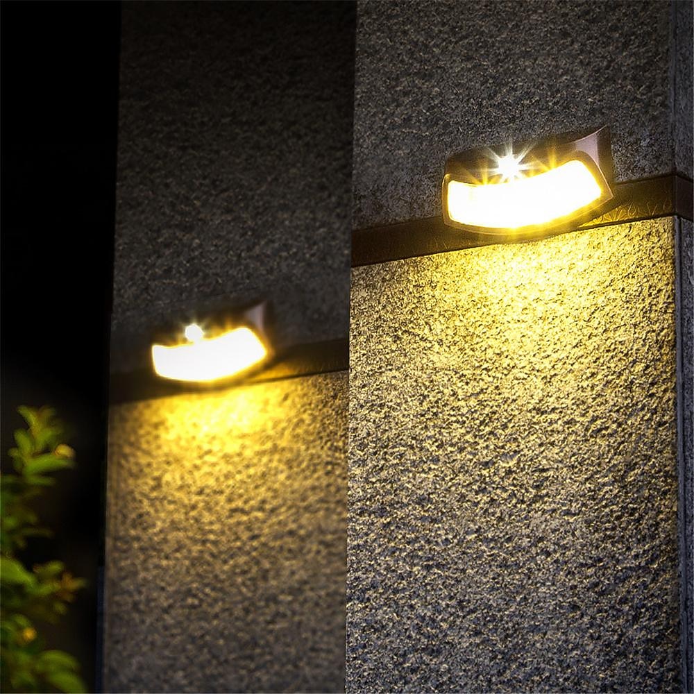 solcellevegglys led gjerdelys utendørs vanntett ip65 solcellelys dekor for bakgård terrasse trinn vegg hage hage 2026 - $33.99 –P7