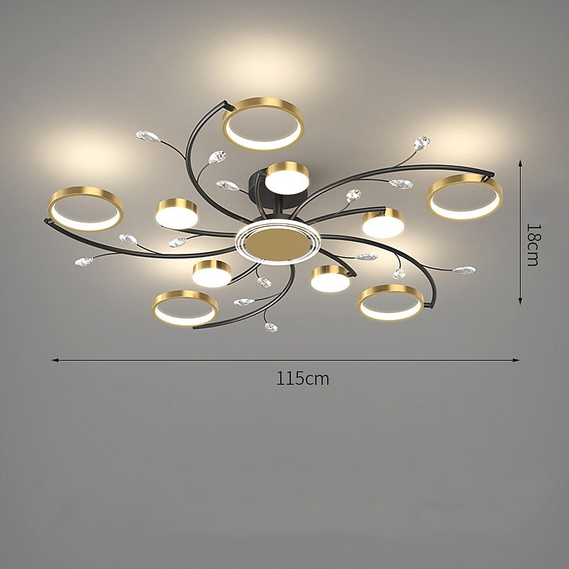 lustre de teto 10 cabeças iluminação pingente de meados do século, luminária de teto montagem semi embutida, luminária pendente para sala de estar cozinha quarto 110-240v apenas regulável com controle de 2026 por $381.49 –P6