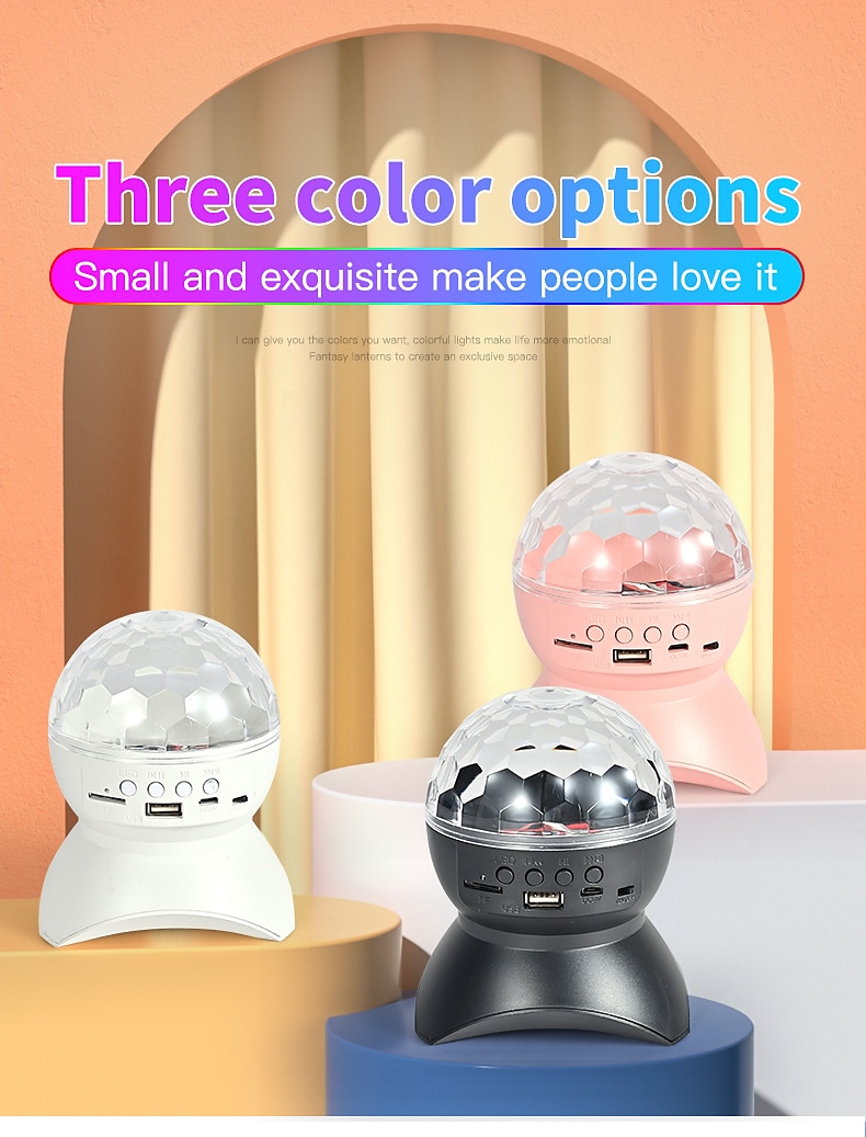 Colorful LED Smart Light Magic Ball Lamp Projector Atmosphere Lamp Bluetooth Sound Ball Lamp Dormitory Singing Flash Lamp Room Atmosphere Lamp 2025 - $11.99 –P3