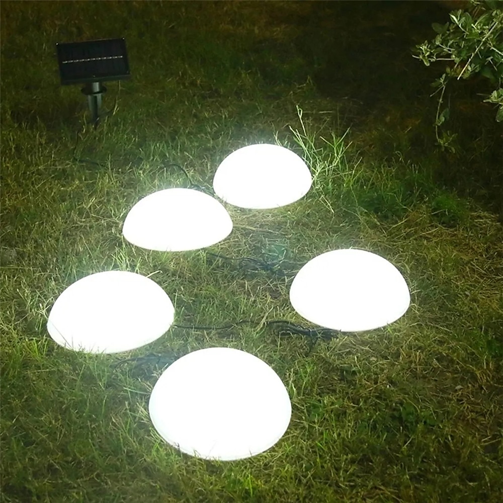 led solar plen 5-i-1 led solar lys halvkule solar hage hage lys vanntett utendørs for gangvei villa bakken landskap 2025 - $39.99 –P1