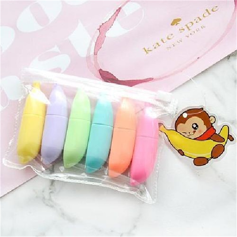 6 stks/partij capsules highlighter vitamine pil highlight marker kleur pennen tekening spot liner briefpapier kantoor schoolbenodigdheden 2025 - $9.49 –P8