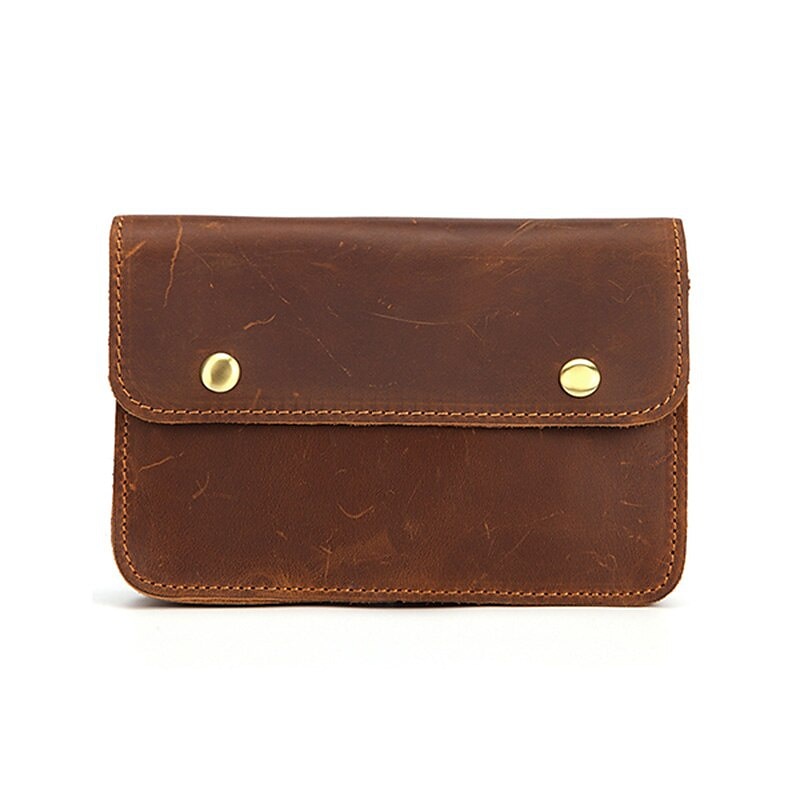 Men's Fanny Waist Bag Crazy Horse Genuine Leather Waist Packs Belt Loop Hip Hook Bum Bag Handmade Travel Small Phone Waist Pouch 2025 - $39.99 –P14