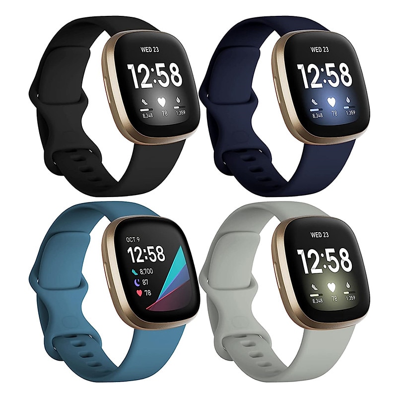 4 pezzi Cinturino intelligente Compatibile con Fitbit Versa 4 Sense 2 Versa 3 Sense Silicone Orologio intelligente Cinghia Regolabili Donne Uomini Cinturino sportivo Sostituzione Polsino del 2025 a $20.99 –P1