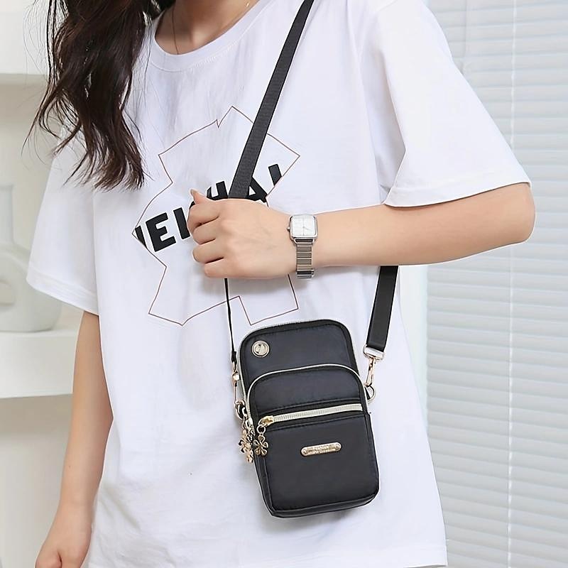 nowe balonowe torby crossbody na telefon komórkowy dla kobiet moda damska torba na ramię etui na telefon komórkowy z wtyczką słuchawkową 3-warstwowy portfel 2025 - $15.99 –P4
