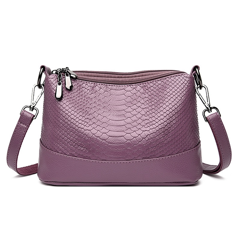 Mulheres Bolsa crossbody Bolsa de ombro Bolsa Hobo Couro PU Compras Diário Ziper Grande Capacidade Prova-de-Água Durável Côr Sólida Cobra Vermelho Vinho rei da terra Preto de 2025 por $26.99 -P16