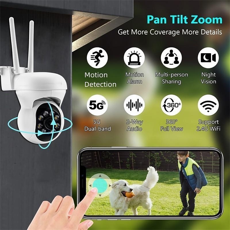 HD 1080p/720p 5g wifi ip-камера беспроводная скоростная купольная камера ptz cctv ir наружная сетевая камера мониторинг автоматическое отслеживание полноцветная камера безопасности ночного видения 2025 - $33.99 –P17