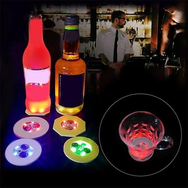1/2/5pcs LED Coaster Flashing Creative Luminous Bottle LED Light Cup Sticker Mat Bar Club Party Supply Coaster Decor 2025 - $8.99 –P4