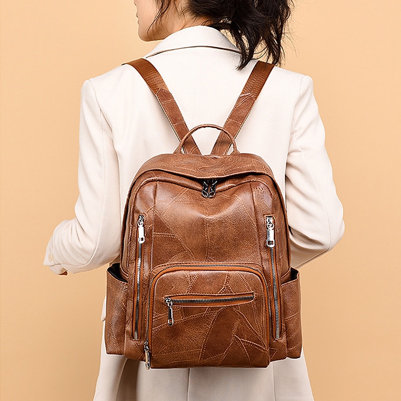 zaino oxford da donna di grande capacità: elegante borsa antifurto per il ritorno a scuola in 4 colori del 2025 a $24.99 -P2