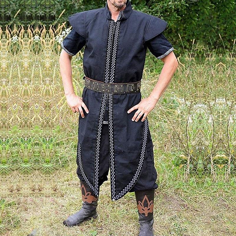 Middeleeuwse Viking-outfit voor heren - tuniek riddershirt, Ranger-broek, LARP-cosplaypantser en lederen accessoires. Halloween-kostuum krijger - België Middeleeuwse Viking-outfit voor heren - tuniek riddershirt, Ranger-broek, LARP-cosplaypantser en lederen accessoires. Halloween-kostuum krijger - België