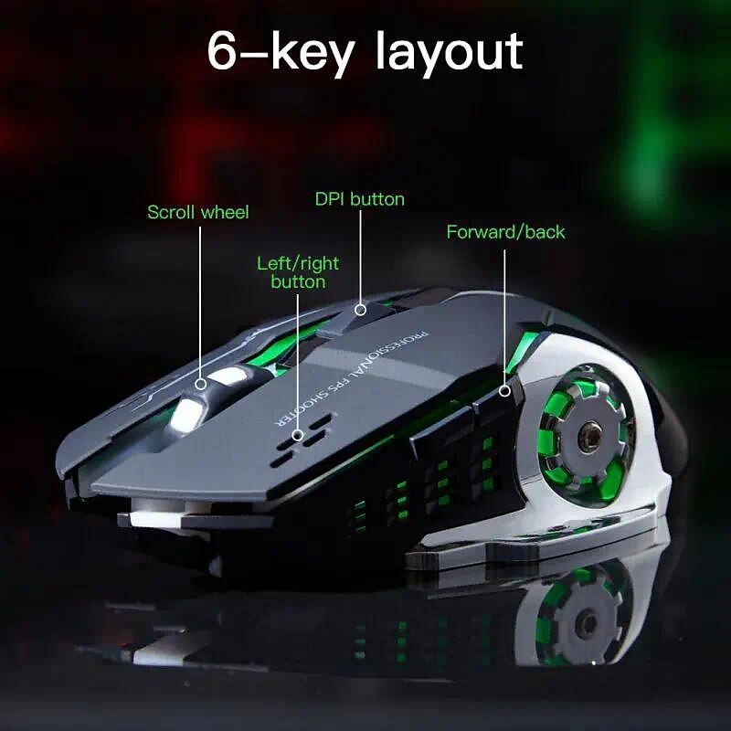 USB Rechargeable Wireless Mouse Gaming Mouse Silent Mechanical E-Sports Backlight PC Gamer Mouse Optical Mice For Computer Gift For Birthday/Easter/Boy/Girlfriend 2025 - $20.99 –P5