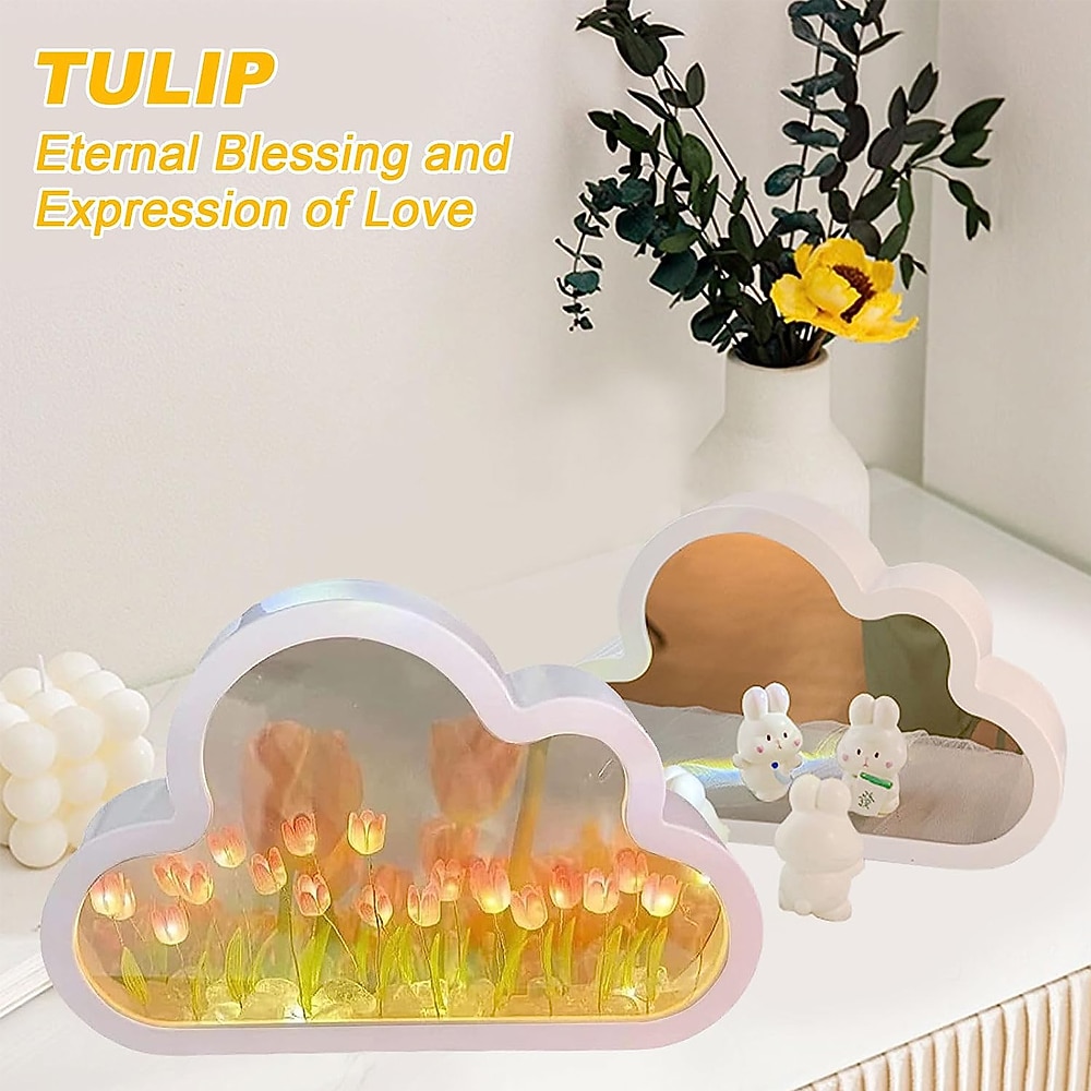20PCS DIY Cloud Tulip Night Light Tulip Night Simulation Flower Bedroom Sleeping Table LampRoom Decor for Teen GirlsHandmade Makeup Mirror for Furniture Decoration Bedrooms Atmosphere 2026 - $24.99 –P5