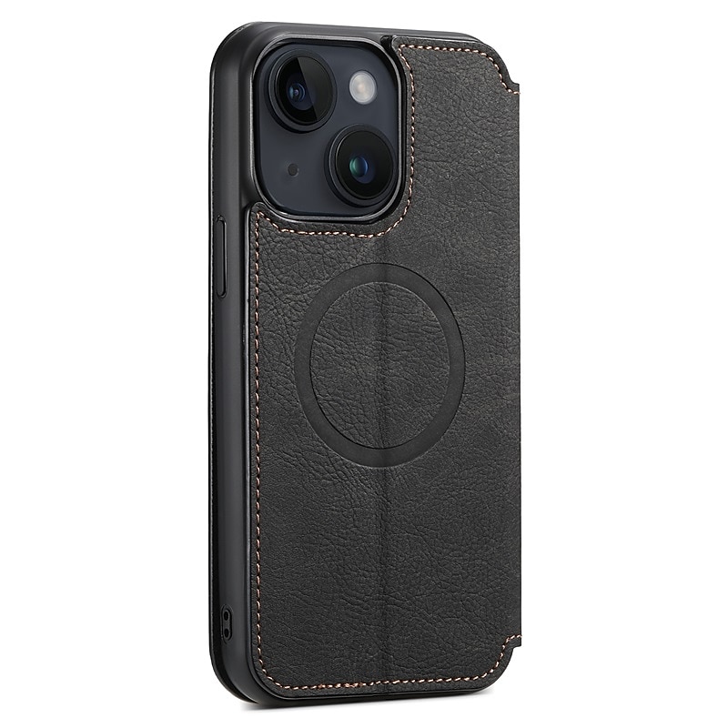 telefon fodral Till iPhone 16 15 14 Pro Max Plus iPhone 13 12 Pro Max Plånboksfodral Fällock Med Magsafe med stativ Magnet Kortplats Ensfärgat TPU PU läder 2025 - $23.99 –P4