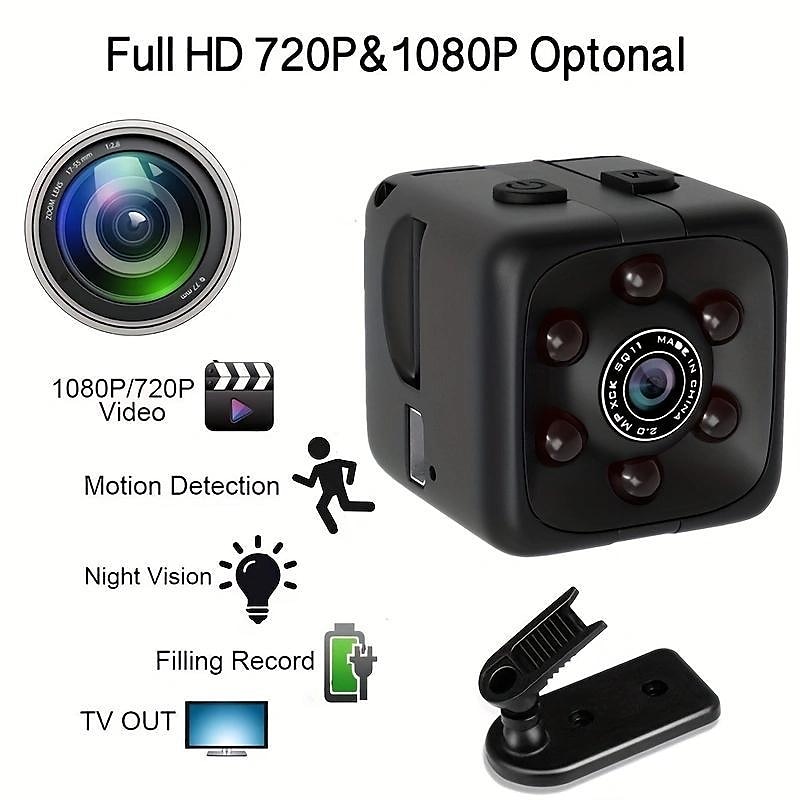 1pc SQ11 1080P Portable Wearable Night Vision Small HD Nanny Camera Mini Indoor Covert Security Cube Camera Conference Video Recorder 2025 - $22.99 –P1