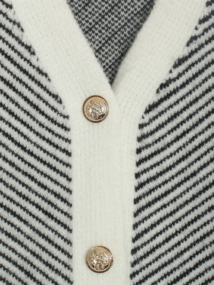 Women's Cardigan Sweater V Neck Ribbed Knit Acrylic Polyester Button Print Summer Fall Long Outdoor Daily Going out Stylish Casual Soft Long Sleeve Striped White Camel Light Blue One-Size 2023 - US $43.99 –P1