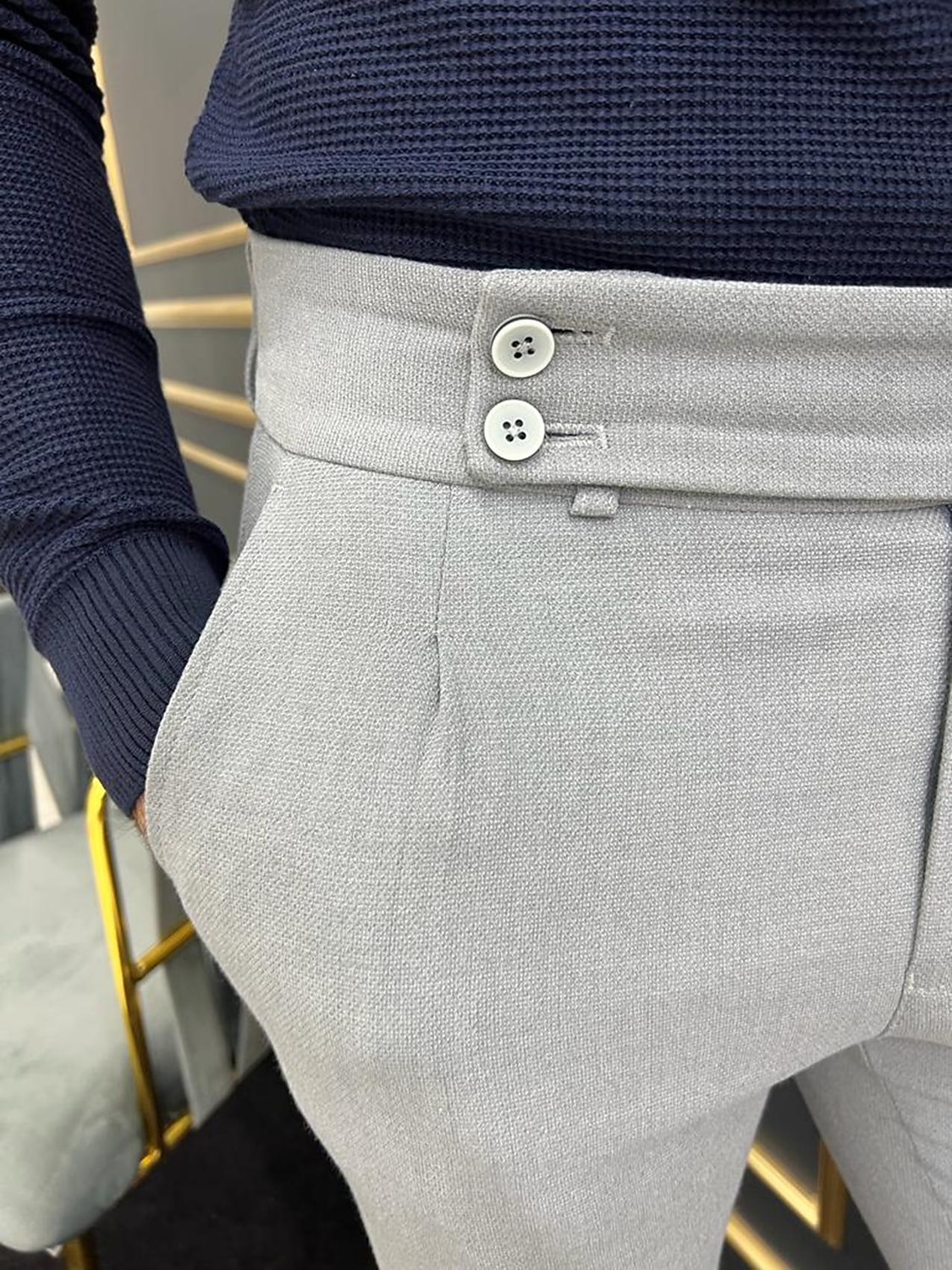Per uomo Pantaloni Chinos Pantaloni chino Pantaloni Gurkha Tasca Vita alta Semplice Comodità Morbido Quotidiano All'aperto Uscire Moda Casual Cachi Grigio chiaro del 2026 a $36.99 –P6