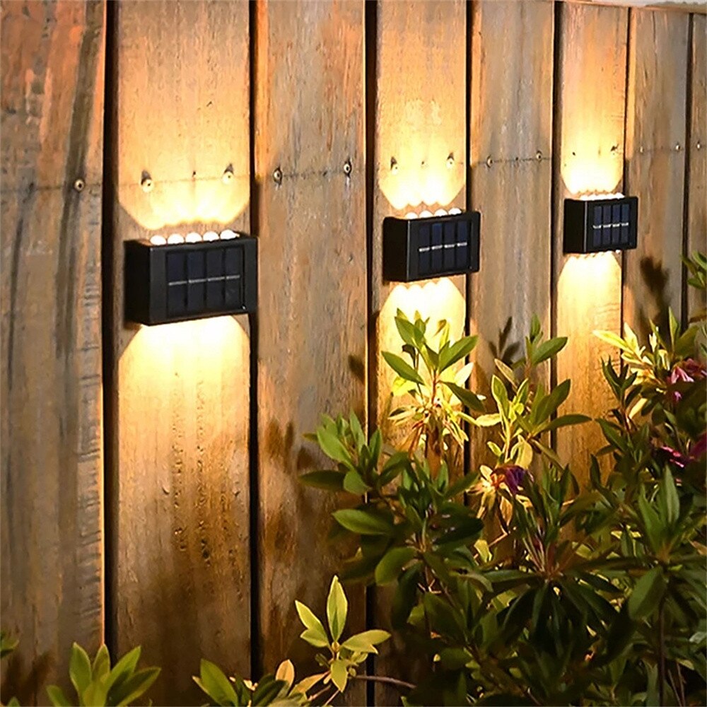 10leds solcelle vegglampe utendørs vanntett solenergi lyser opp og ned lysende belysning for hage gate landskap balkong utendørs dekor 2025 - $7.49 -P2