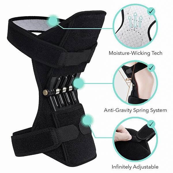 andningsbart halkfritt ledstöd knäskydd, knäförstärkningsstöd ledstöd fjäderstabiliseringsdyna powerlift knästöd svaga gamla ben sportklättring berg trappor 2025 - $11.99 –P3
