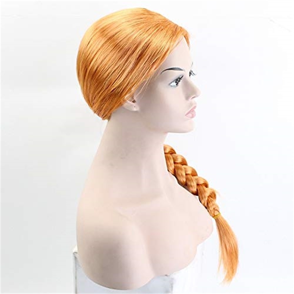 Parrucca da donna Shrek Princess Fiona The Monster Finona Gioco di ruolo Parrucca arancione con capelli intrecciati Parrucche di Halloween del 2025 a $29.99 –P3