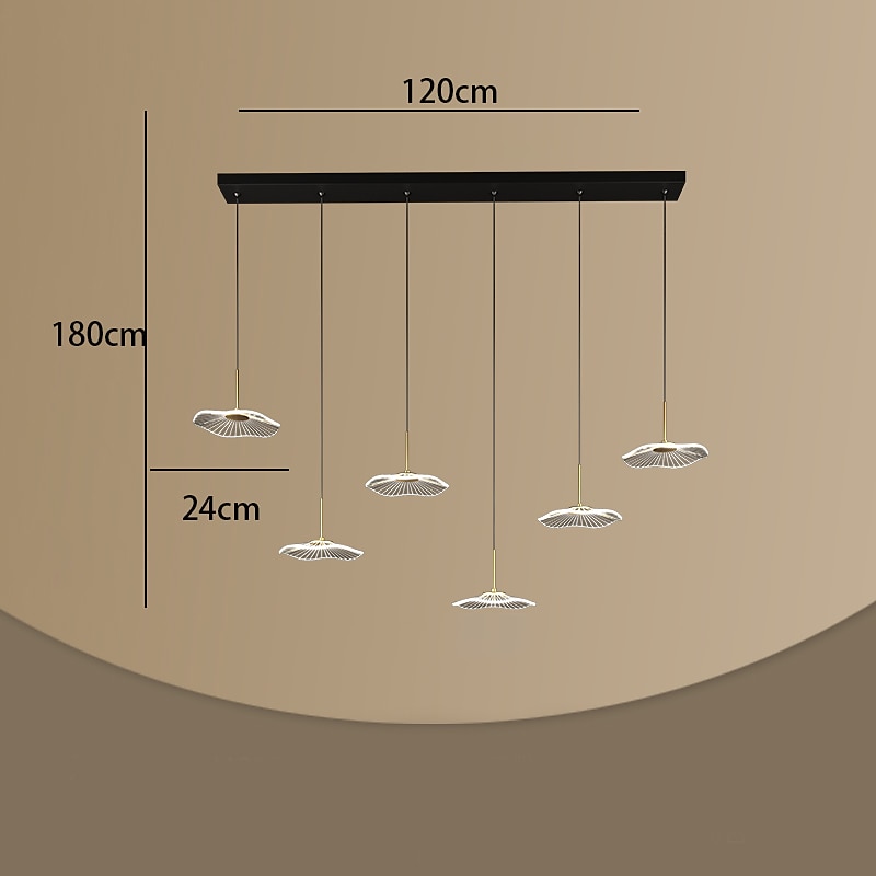 lampada a sospensione a soffitto 3/4/5/6 testa moderna creativa foglia di loto ufficio reception lampadario luce lusso bar reception tavolo da pranzo illuminazione 110-240v del 2025 a $257.89 –P4