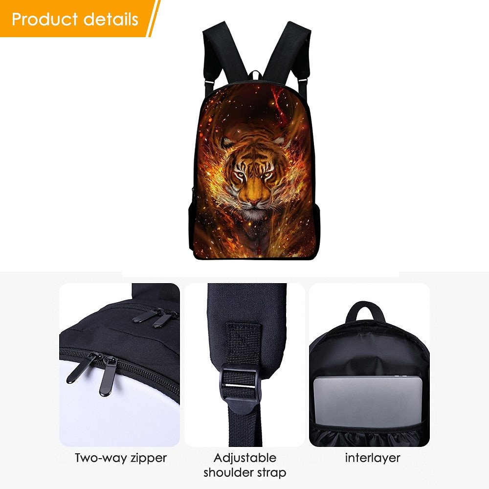 Zaino con stampa 3D tigre per uomo e donna: resistente ed elegante per la scuola, il lavoro e i viaggi del 2025 a $32.25 -P3