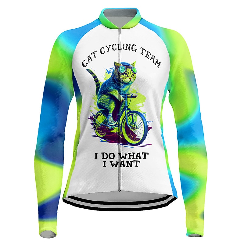 Dam Cykeltröja Grafisk Långärmad Cykel Tröja Överdelar med 3 bakfickor Bergscykling Vägcykling Snabb tork Reflexremsa Bakficka Fuktabsorberande sporter Violett Rosa Blå Kläder 2025 - $32.99 –P8