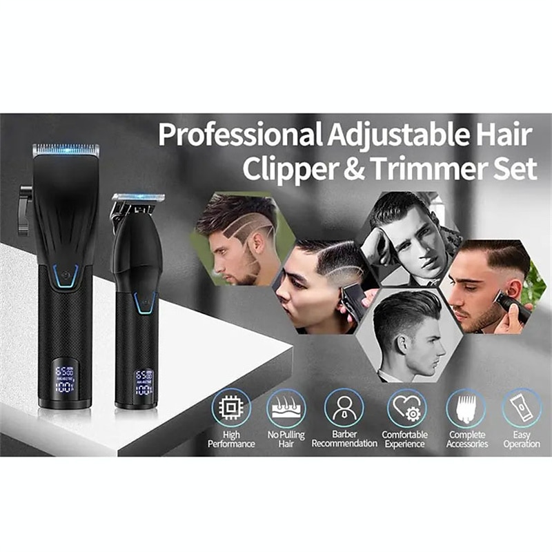 tondeuse en tondeuse kit professionele tondeuses voor mannen draadloze kapper tondeuse machine oplaadbare outliner trimmer heren baardtrimmer elektrisch haar knippen grooming kit 2026 - $98.49 –P4