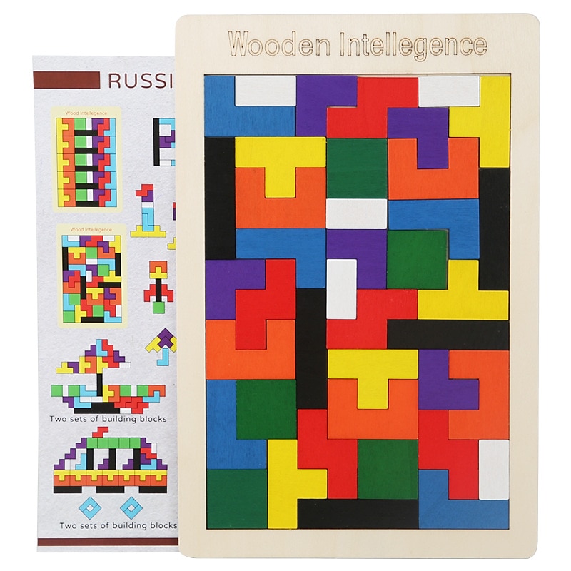 színes 3D fakockák puzzle agytorna montessori oktatójáték gyerekeknek az intelligencia fejlesztésére & kreativitás 2025 - $20.99 –P7