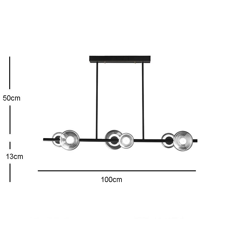 6-Light 100 cm Design a isola Plafoniere Rame Bicchiere Ottone Moderno 110-120V 220-240V del 2025 a $653.49 –P2