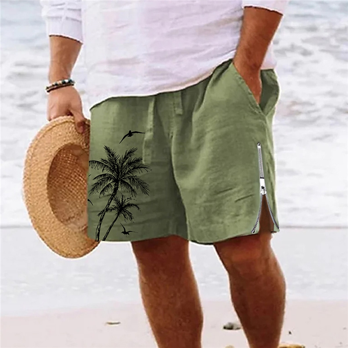 Homens Coqueiro Estampas Abstratas Shorts de Natação Bermuda de Surf Calção Justo de Natação Cintura Média Roupa de rua Havaiana Designer Casual Diário Feriado Zíper Bolsos Cintura elástica Designer de 2025 por $23.99 –P1