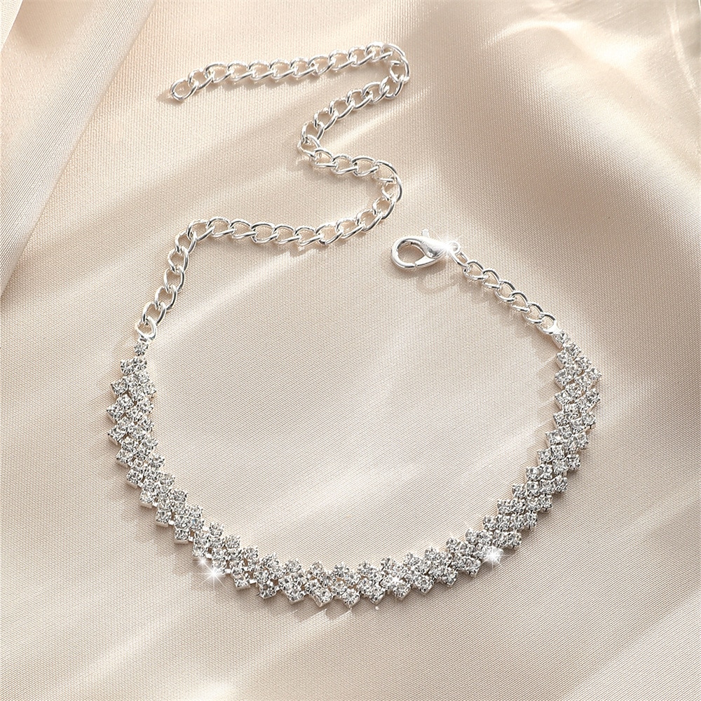 Fusskettchen Personalisiert Stilvoll Künstlerisch Damen Körperschmuck Für Formal Verabredung Klassisch Strass Eisen Gypsophila Silber 2025 - $6.49 –P8