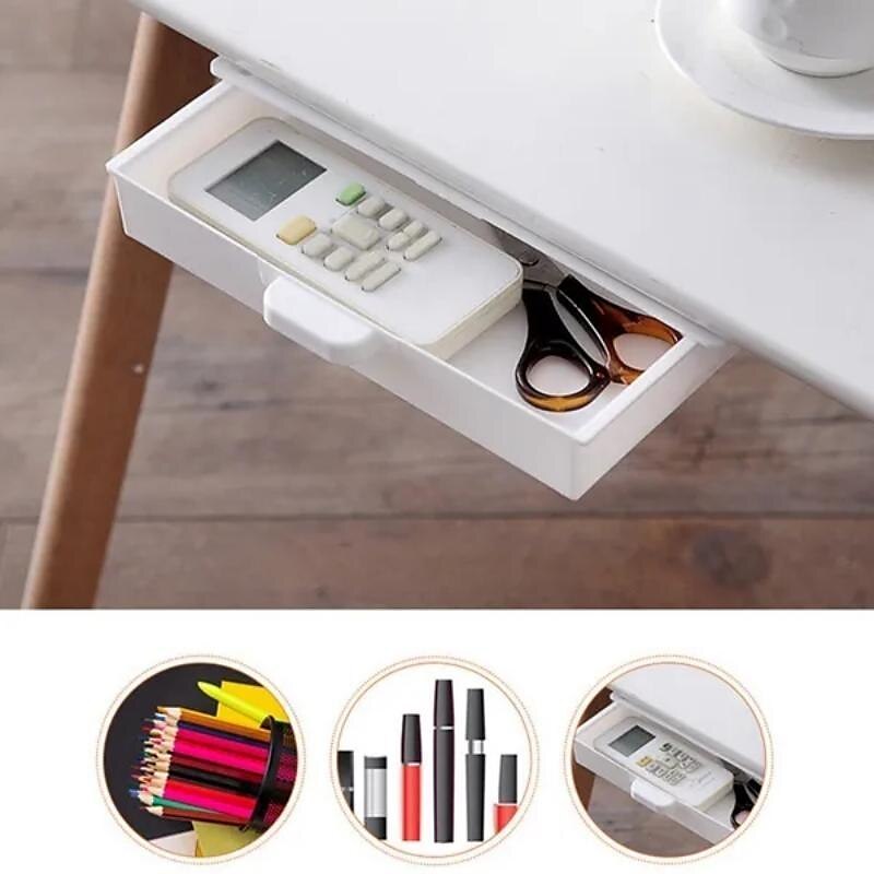 Schreibtisch-Aufbewahrungsbox, unsichtbare Lade-Büro-Paste-Typ-Finishing-Box, Studenten-Schlafzimmer-Desktop-Kreativ-Schreibwaren-Box 2025 - $9.99 –P5