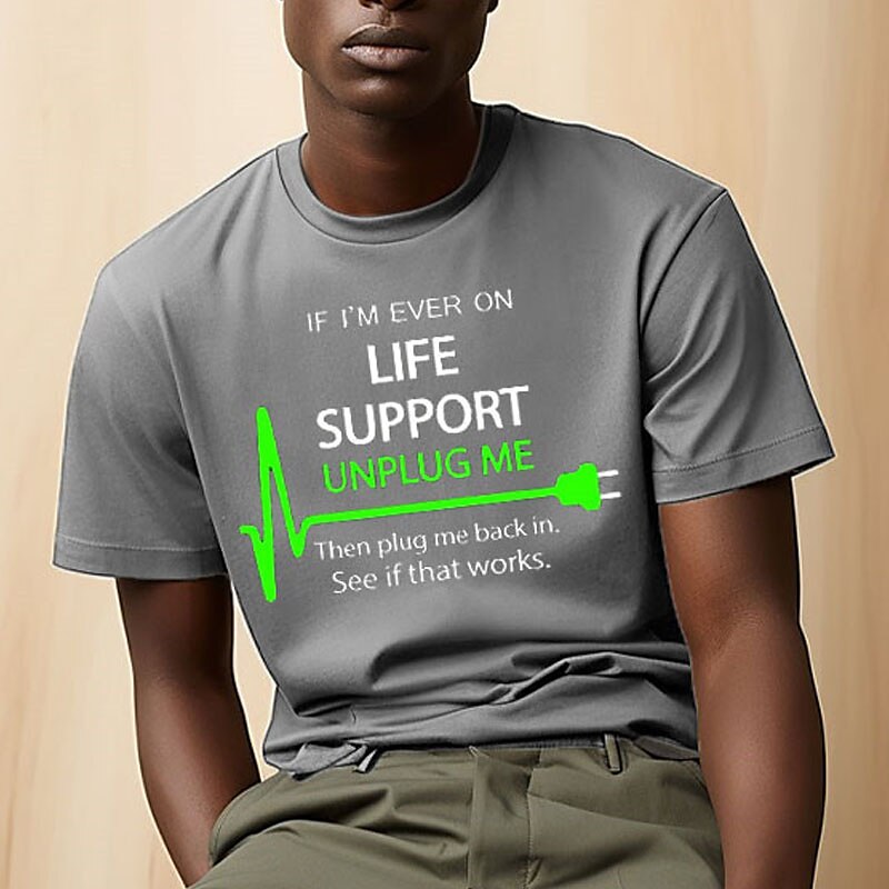 Men's Letter Graphic Prints T Shirt Graphic Tee Cotton Short Sleeve Graphic Shirt Black White Navy Blue Comfortable Tee Outdoor Street Fashion Designer Clothing 2025 - $15.99 –P3