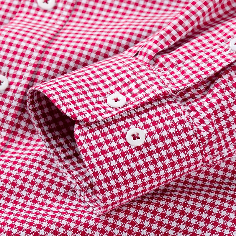 Herr Skjorta Button Down skjorta Icke-järnskjorta Oxford skjorta Pläd / Randig / Chevron Bröllop Kontor & Karriär Svart Rubinrött Blå Långärmad Tröjkrage Alla årstider Kläder Mönster 2025 - $31.99 –P9