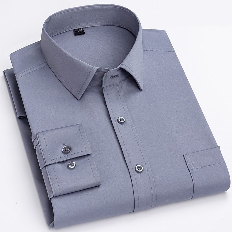 Herren Oberhemd Bügelfreies Hemd Streifen und Plaid Hochzeit Büro & Karriere Schwarz Weiß Hellgrün Wein Langarm Umlegekragen Ganzjährig Bekleidung 2025 - $28.99 –P8