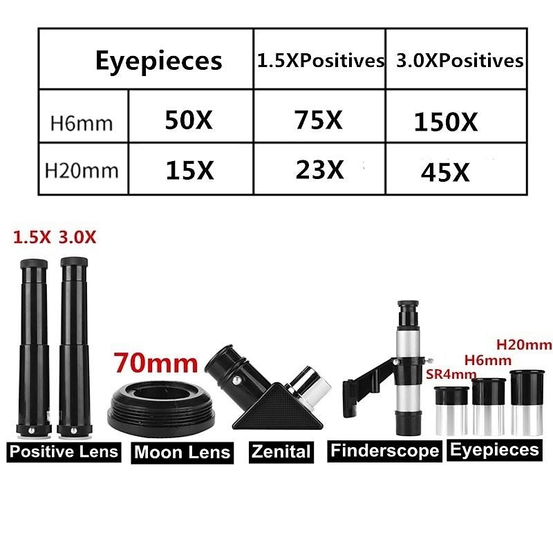 F30070M 70mm Aperture 300mm Astronomical Refractor Astronomical Telescope Tripod Finder Scope- Portable Travel Telescope With Tripod 2025 - €94.19 –P7