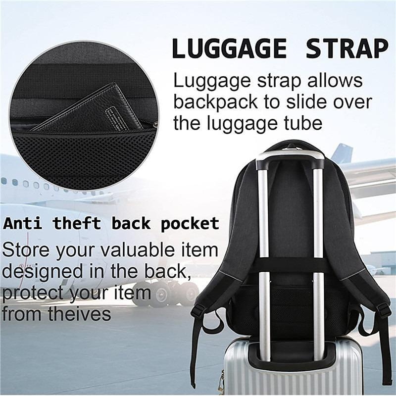 Classic Men's and Women's Anti-theft Waterproof Laptop Backpack with USB Charging Port Travel Business Durable Computer Bag School Backpack Suitable for Gift 18 Inch Laptop, Back to School Gift 2025 - $46.99 –P4