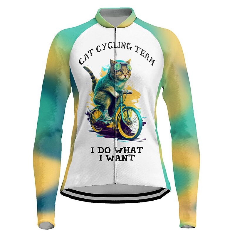 Dam Cykeltröja Grafisk Långärmad Cykel Tröja Överdelar med 3 bakfickor Bergscykling Vägcykling Snabb tork Reflexremsa Bakficka Fuktabsorberande sporter Violett Rosa Blå Kläder 2025 - $32.99 –P6