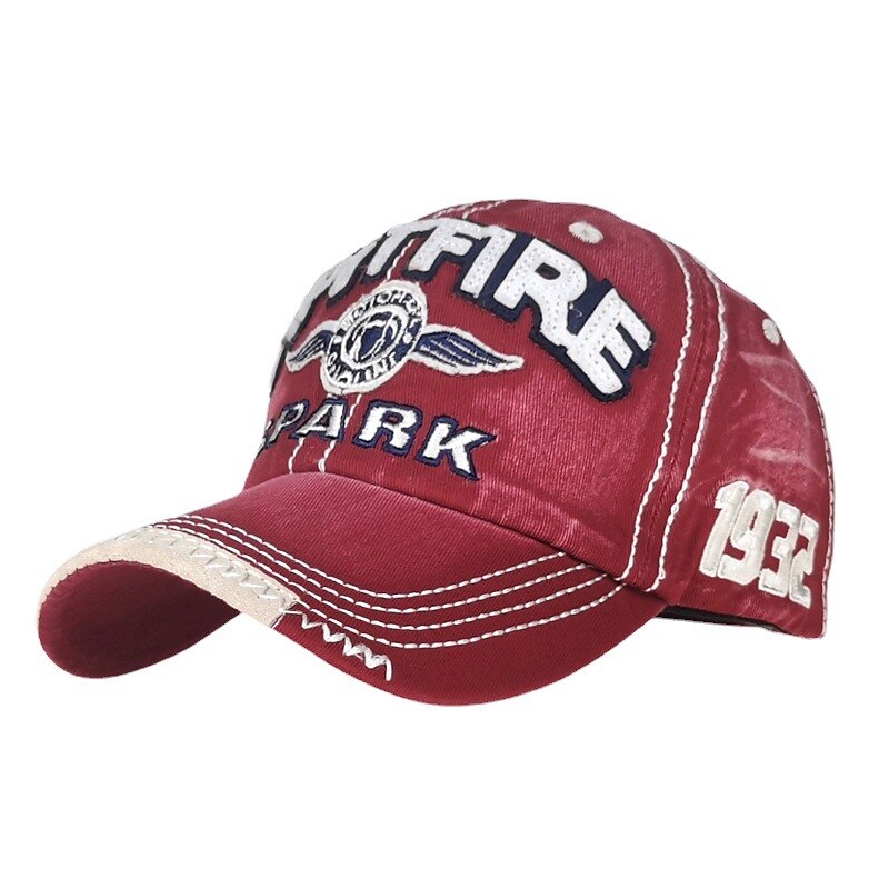 Unisex Cap Basecap Sonnenhut Schwarz Rote Baumwolle Gewaschen Reise Strand Design Outdoor Urlaub Buchstabe Einstellbar Sonnenschutz Modisch 2025 - $6.99 –P6