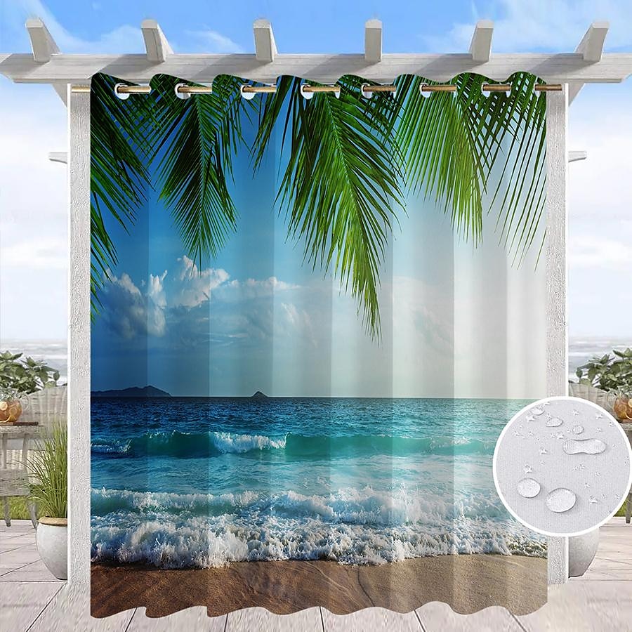vanntette innendørs utendørs gardiner solsikker for bryllup uteplass tykke privatliv grommet gardiner for bryllup soverom, stue, veranda, pergola, cabana 2025 - $34.99 –P4