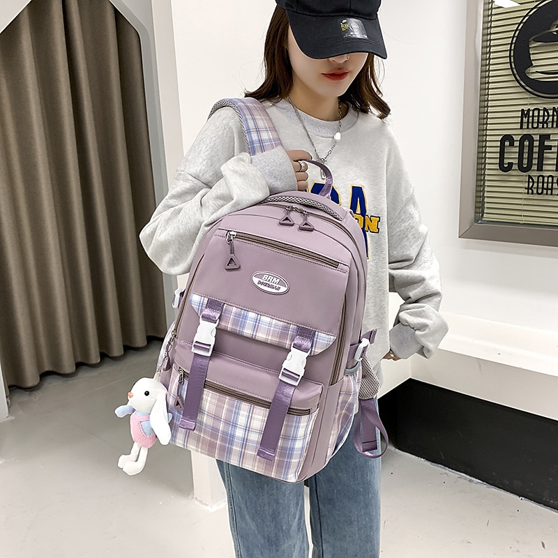 školní batoh bookbag kreslená mřížka pro studenty chlapce dívky multifunkční voděodolná velkokapacitní oxfordská tkanina školní taška batoh brašna 21,19 palce, dárek do školy 2025 - $36.99 –P8