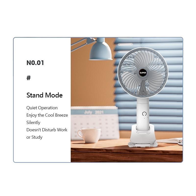 Digitale Display Mini Ventilator – USB Oplaadbare Handheld Ventilator met 3-Snelheden 1200mAh Batterij Laag Geluid Luchtkoeler 2025 - $24.99 –P12