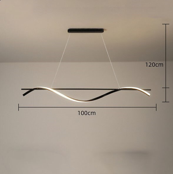 lampade a sospensione 100/120 cm lampada a sospensione a led tavolo da pranzo a 3 colori lampada a sospensione lampada a sospensione regolabile in altezza con telecomando lampadario in metallo isola del 2025 a $249.99 –P2
