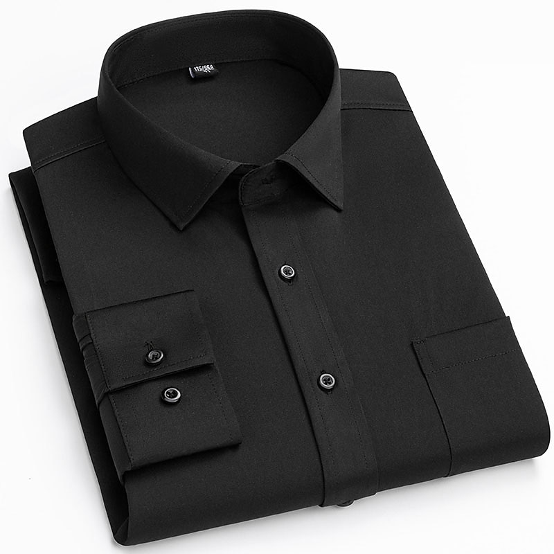 Herren Oberhemd Bügelfreies Hemd Streifen und Plaid Hochzeit Büro & Karriere Schwarz Weiß Hellgrün Wein Langarm Umlegekragen Ganzjährig Bekleidung 2025 - $28.99 –P7
