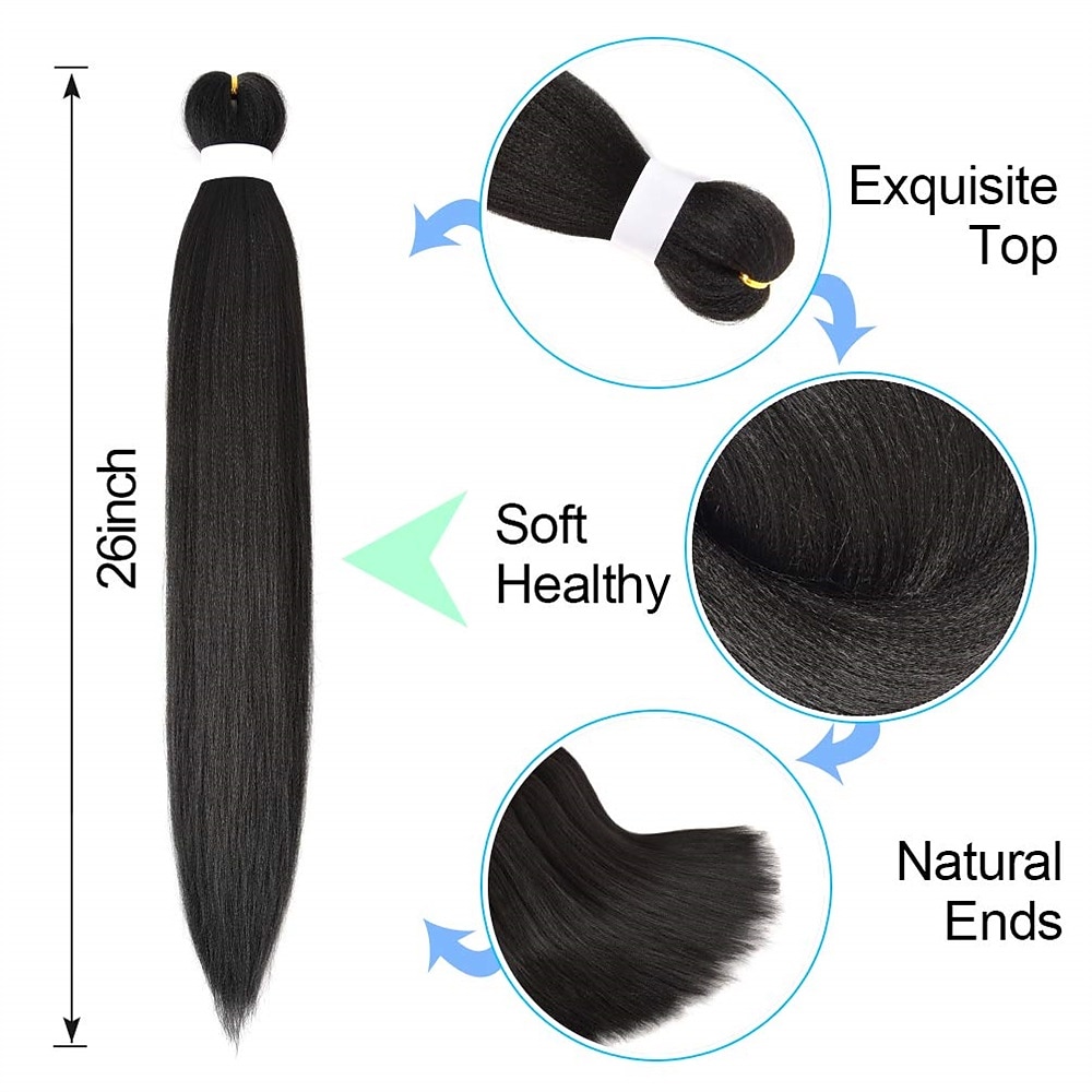 8 Pack Ombre Braiding Hair Pre Stretched - 26 100G/Pack Premium Kanekalon Pre Stretched Braiding Hair Extensions Professional Itch Free Hot Water Setting Perm Yaki Texture Prestretched Hair 2026 - $30.99 –P5