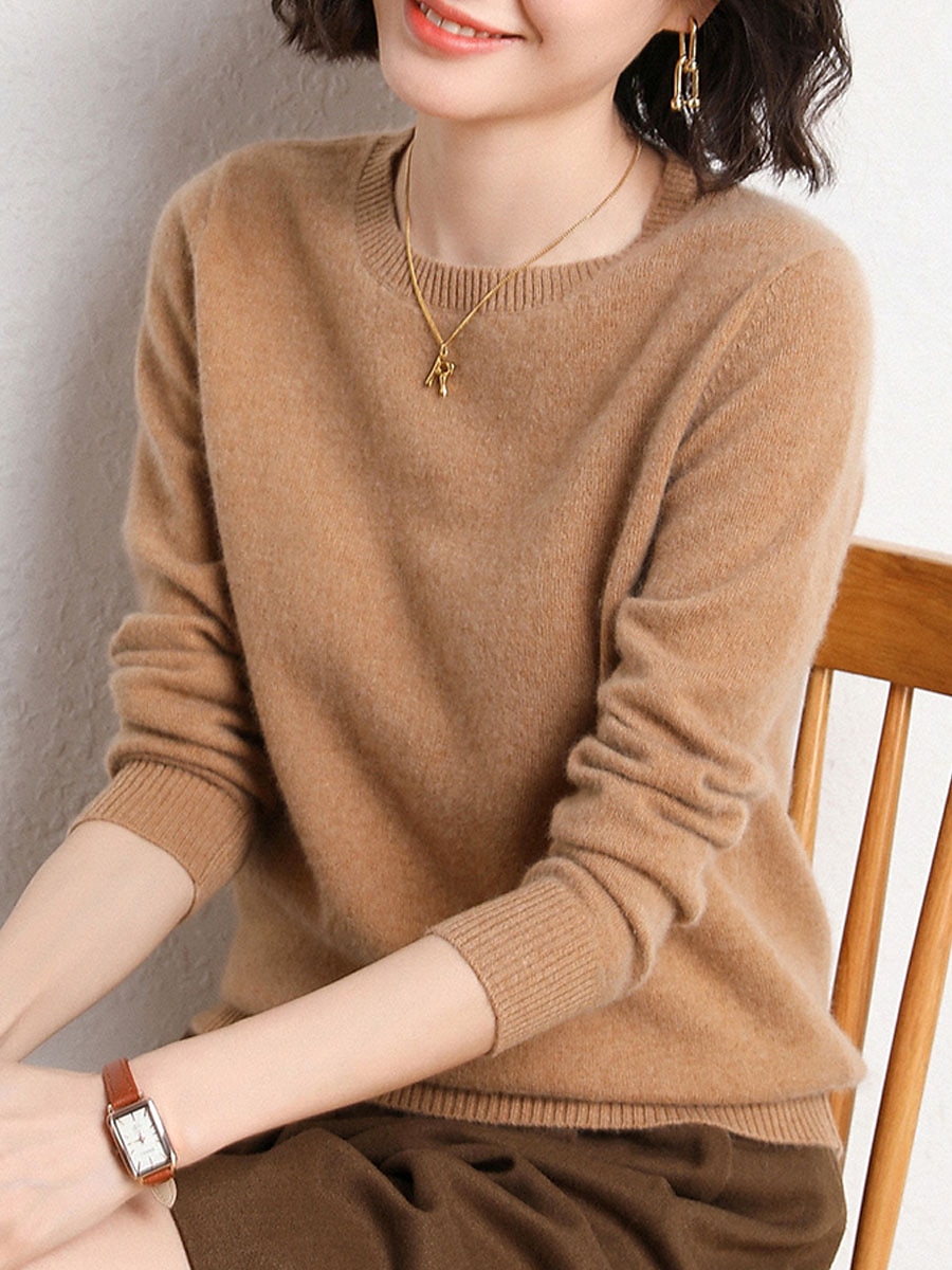 Femme Pull mode Décontractées Flexible Couleur unie A côtes Col Ras du Cou énorme manche longue Tricoter Extérieur du quotidien Sortie Noir Blanche Automne Hiver de 2025 ? $5.99 –P7